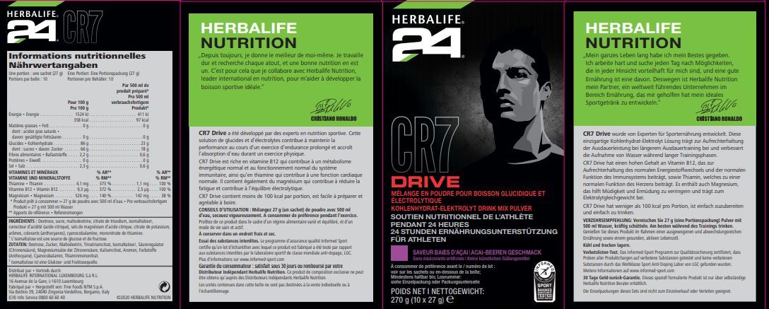 HERBALIFE - CR7 Drive Portionspackungen 270g